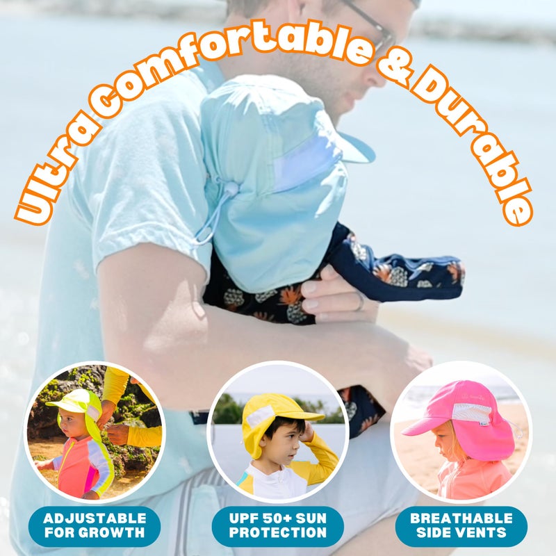 SwimZip Sun Hat with Neck Flap | UPF 50+ Protection for Baby, Toddler, and Kids Mint Green - Image 5